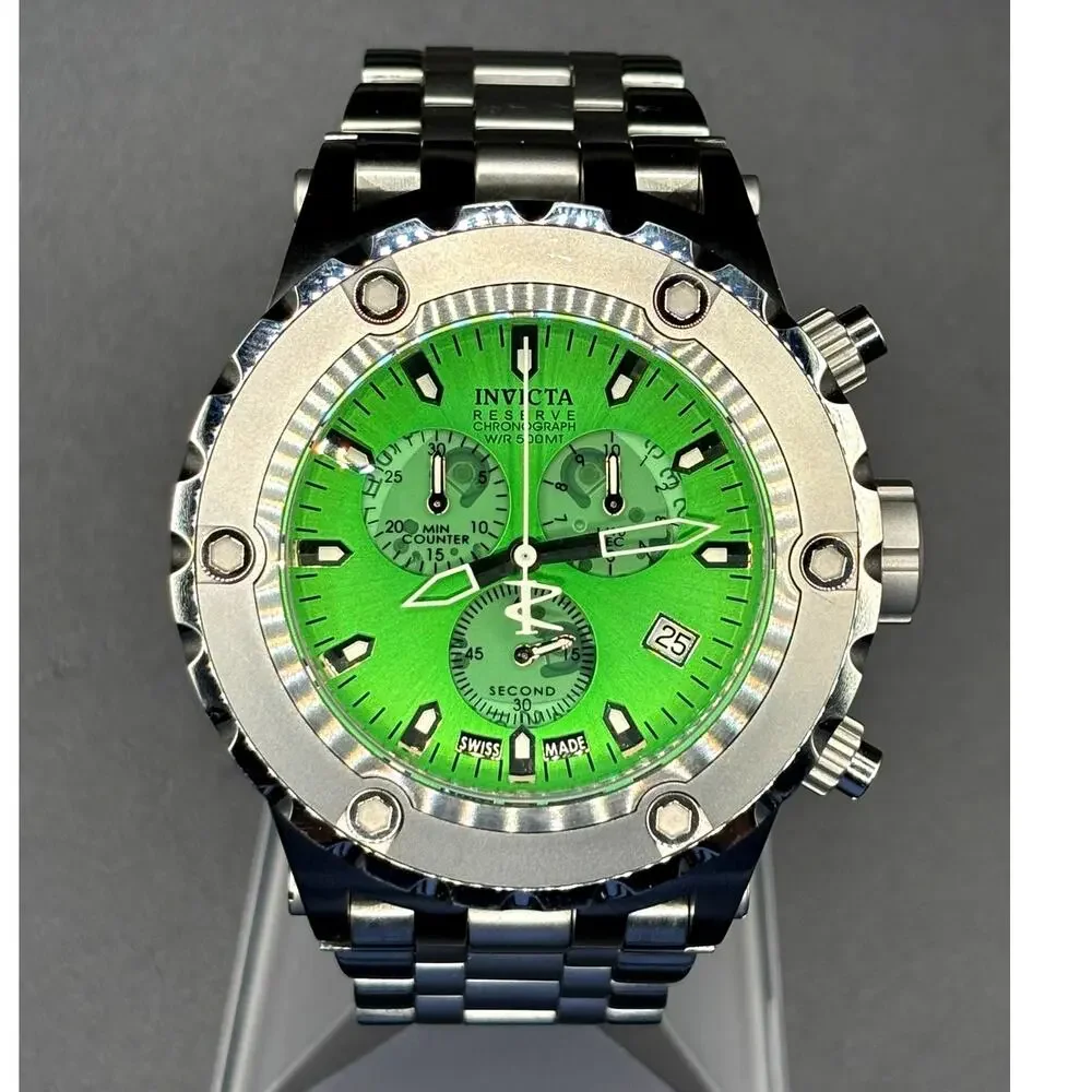Invicta Reserve Collection 6188 Swiss Made Chronograph Green 53mm 500M Watch